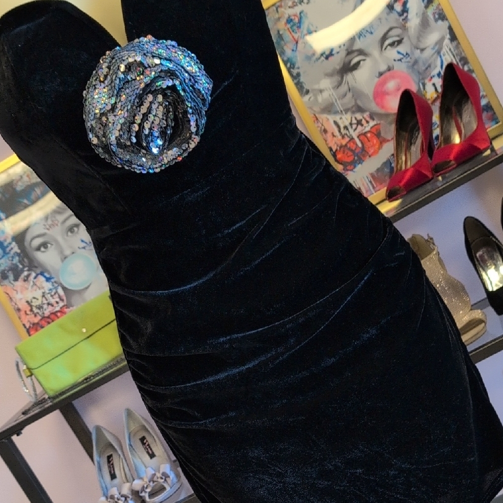 Honey and Rosie Black Dress with Sequin Accents - Picture 4 of 13